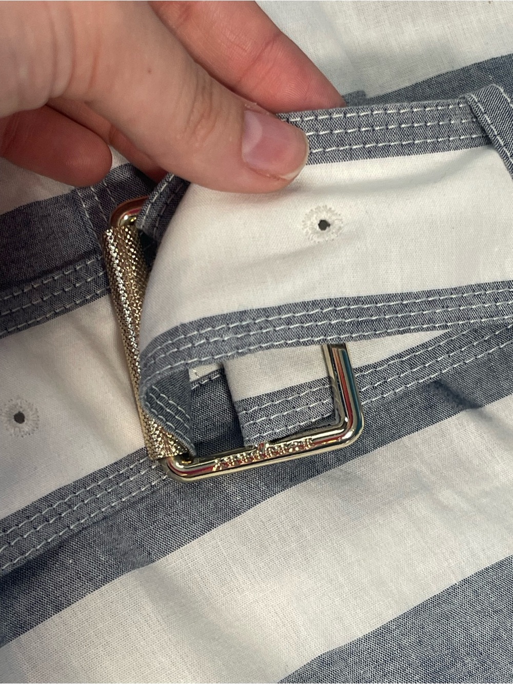 Burberry Brit Blue & White Striped Belted Shirt Dress Size 4 - Picture 8 of 16